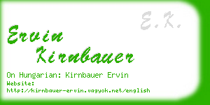 ervin kirnbauer business card